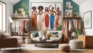 DALL·E 2024 04 12 18.08.04 A modern vibrant artwork in a wide aspect ratio showcasing a joyful atmosphere within a stylish bedroom. The scene includes several happy women of di What Is The Point Of Unlined Bras?